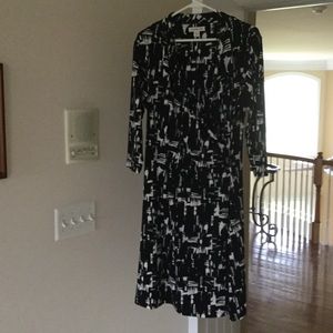 Black and white wrap dress